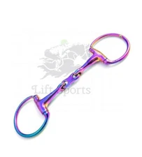 Rainbow Multi Color Horse Egg Butt Snaffle Bit French Link Mouth Piece Stainless