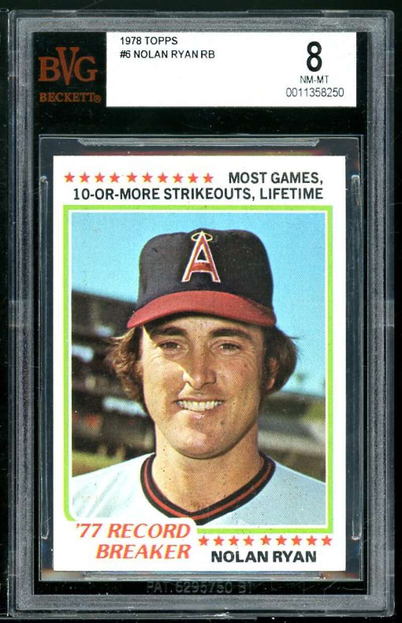 Nolan Ryan Card 1978 Topps Record Breakers #6 BGS BVG 8 | eBay