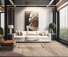 Mark Philips Hand Knotted Modern Wool & Silk Tibetan Area Rug Gray 9'11" x 14'