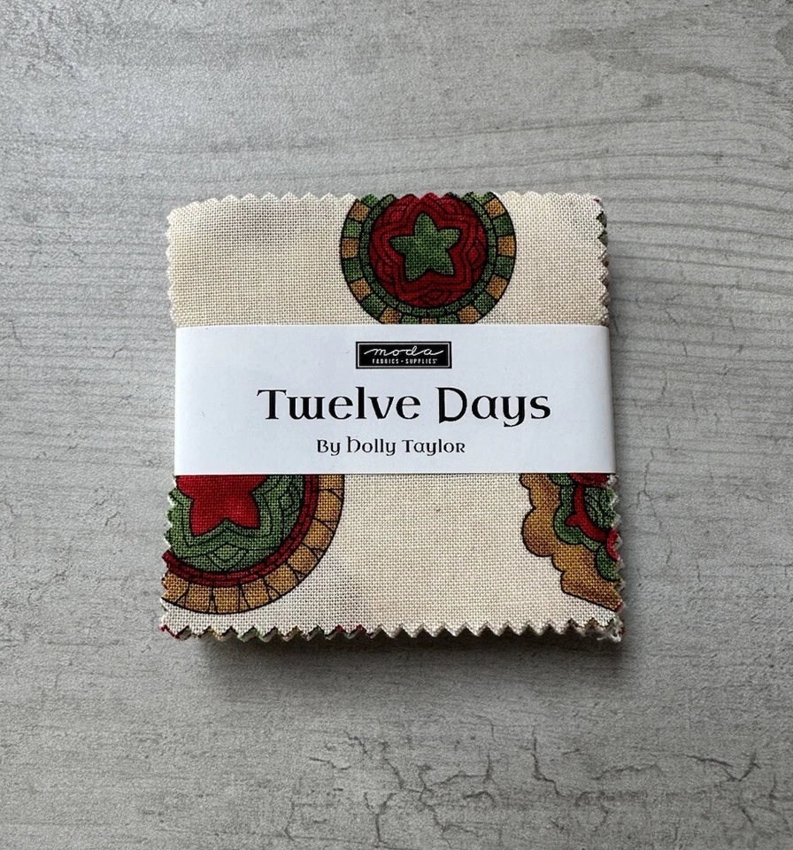 Moda Twelve Days By Holly Taylor Mini Charm Pack Navidad Geométrico 100% Algodón Foto 2 de 4