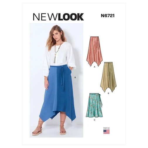 NEW LOOK Sewing Pattern 6721 Misses Women Ladies Plus Skirt 10-22