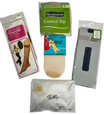 Vintage Lot of 5 Pantyhose Knee Hi's No Nonsense Hanes JCP Millers Prestige