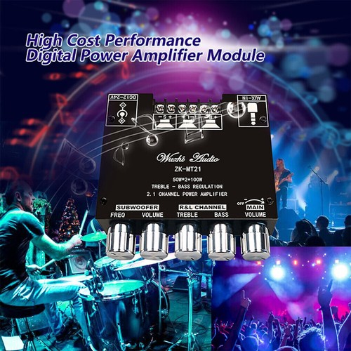 Mini Bluetooth 5.0 Digital Amplifier HiFi 2.1 Channel Audio Stereo Equalizer Amp - Picture 10 of 11