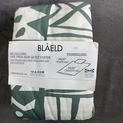 IKEA BLAELD Twin Mattress Quilt Cover & Standard Pillowcase New