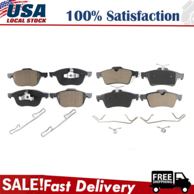  Front & Rear Ceramic Brake Pads w/ Hardware For 2007 - 2013 Mazda 3