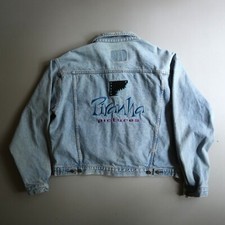 Vtg GAP Denim Jean Jacket Oversized Light Wash XL Extra Large Piranha Pictues