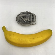 Siskiyou Belt Buckle Idaho Bull Elk Mountains Hunting Nature Vtg 80s 1982 Pewter