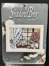 Designs for the Needle Cross Stitch Kit 7508 Cat In Window Shadow Box with Frame