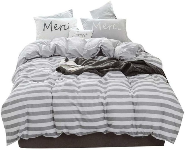 Lifetb Grey Striped Reversible Duvet Cover Set King Modern Soft Hotel Bedding Se eBay Lifetb Grey Striped Reversible Duvet Cover Set King Modern Soft Hotel Bedding Se eBay