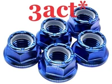 5 Blue Titanium M10 x 1.25 Sprocket Flange Lock Nut 6 Point Honda Suzuki Yamaha