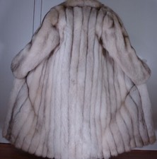 Revillon 50" Long White Blue Fox Fur Coat Size 6-8 Free Shipping Excellent Condi