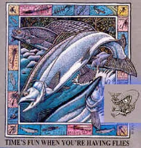 Ray Troll Times Fun When You're Having Flies Trout New adult t-shirt XX, M,S tee