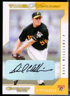 Dave Williams Card 2003 Donruss Team Heroes Autographs #406 