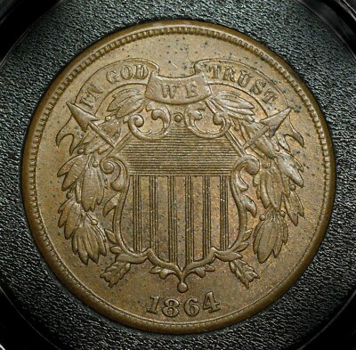 アメリカ　２セント銅貨　1864年 美品 アメリカ 2セント銅貨 1864年 美品 アメリカ 2セント銅貨 1864年 美品