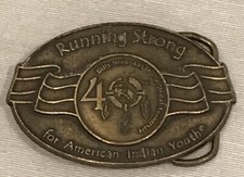 Running Strong for American Indian Youth Billy Mills 10K Medal Belt Buckle USA