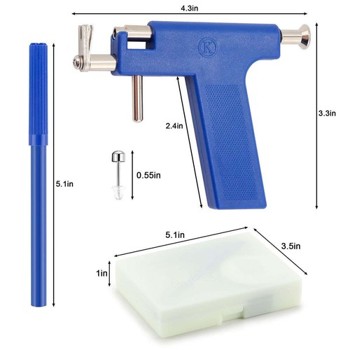 Professional Ear Piercing Gun with 98 pcs Studs Kit Tool Set Ear Nose ...