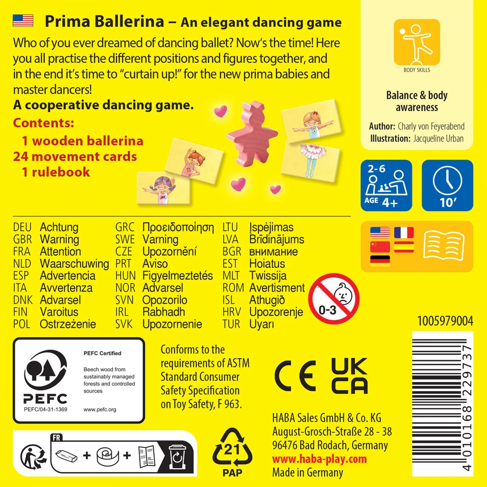 HABA Prima Ballerina Mini Game: Perfect Travel Games for Kids Ages 4-8, Ideal - Image 4 of 4