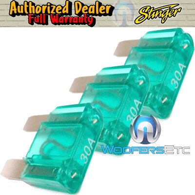 STINGER SPF5630 3pcs. 30 AMP MAXI FUSE HIGH CONDUCTIVITY SHOC-KROME PLATING NEW