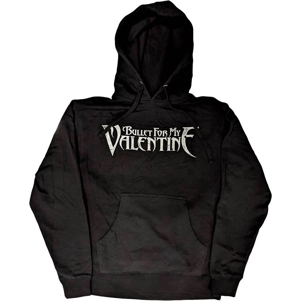 VALENTINO Felpa con cappuccio pullover nera Bullet For My Valentine ""Logo & Raven"" NUOVA UFFICIALE