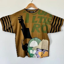 Vintage 80s Jean Paul Gaultier Equator Allover Printed Shirt JPG Junior Gaultier