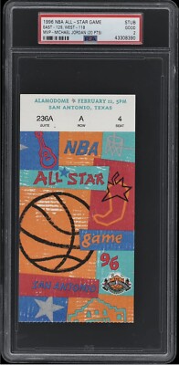 1996 NBA ALL-STAR GAME TICKET MICHAEL JORDAN 2ND MVP SAN ANTONIO 2