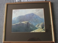 Watercolour Print by W HEATON COPPER "Pillar mountain from Fleetwith" - Framed