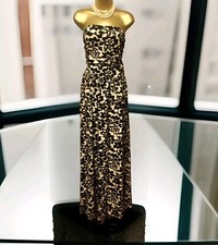 New Next Size 24 Black Beige bandeau Jersey Long Summer Maxi Dress Ruched