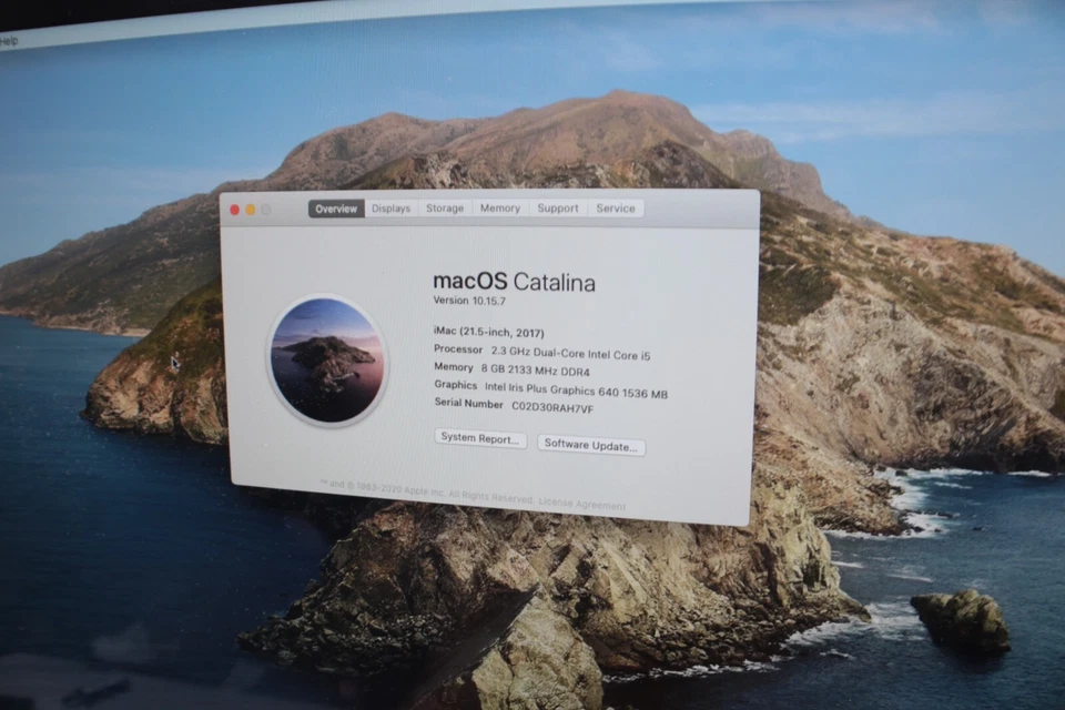 iMac 21.5" 2017 Retina Intel i5-7360U @ 2.3GHz 8GB RAM 1TB HDD Iris Catalina 696 - Image 2 of 4