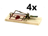 4X Mausefalle Holz Schlagfalle KöDerfalle Mausfalle SchäDlingsbekäMpfung (K89)