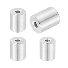 4Pcs 304 Stainless Steel M6x1.0mm Round Coupling Nuts, 0.63x0.79"(ODxH)