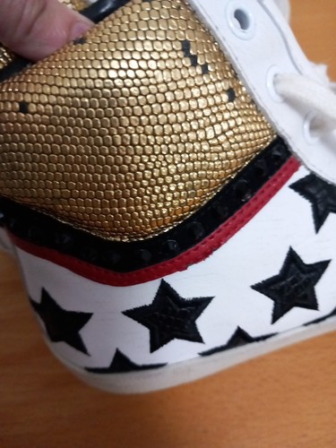 Rare Ash High Top Trainers Womens White Leather Studded With Stars Size 37 4 UK - Picture 10 of 14