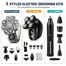 9D Cordless Electric Head Hair Shaver Mens Wet/Dry Rechargeable Bald Head Razor