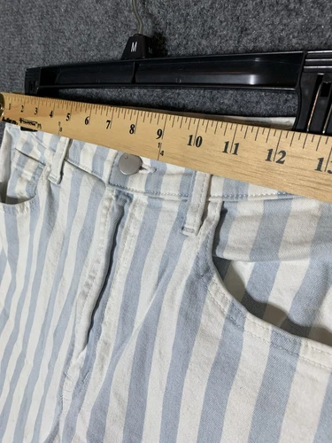 J BRAND Jules Striped High Rise Straight leg Jeans Size 28 Blue White Striped - Picture 21 of 23
