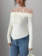 Lace Detail Long Sleeve Top