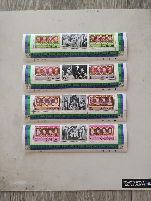 St. Vincent - Kings And Queens Stamps Strips  MNH , Elizabeth II Silver Jubilee 