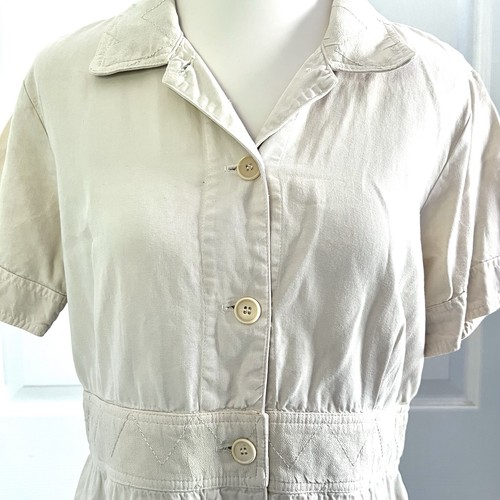 Vintage Johnny Was Beige Knopfleiste Kragen Minikleid Damen Gr. L Stickerei - Bild 4 von 6