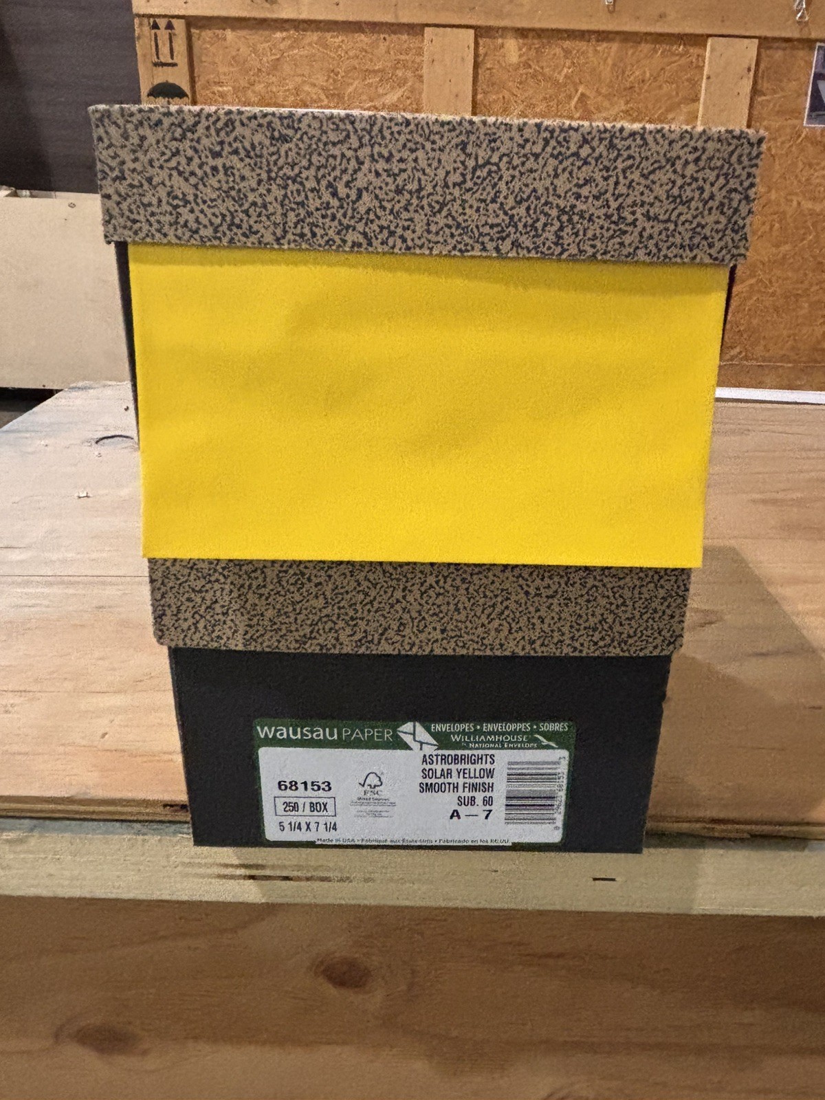 Cougar Astrobright Solar Yellow A7 Envelopes, 500 total (2) Box’s  5.25”x 7.25”