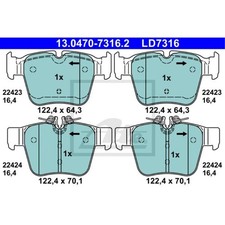 ATE Bremsbeläge Bremsbelegsatz hinten für Mercedes-Benz GLC C-Klasse T-Model