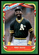 Mike Davis 1987 Fleer Star Stickers #32 Athletics MLB READ FREE SHIPPING