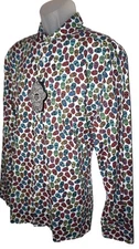 Visconti Skull Print Long Sleeve Shirt XL Modern Fit Stretch Multi Color NWT