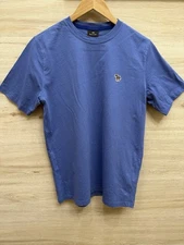 Paul Smith Zebra Logo Basic Blue Cotton T-Shirt Men’s Size Large