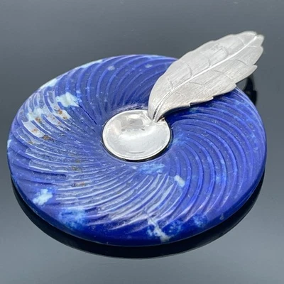 ANHÄNGER AUS 925/- SILBER RHODINIERT MIT LAPIS SILBERZEIT SCHMUCKJAGD - Bild 1 von 4