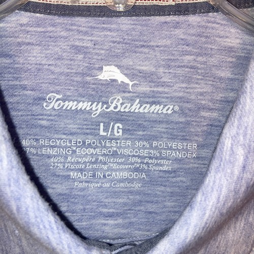 Tommy Bahama Shirt Men’s Large Blue Polo Golf Short Sleeve Collared - Picture 3 of 7