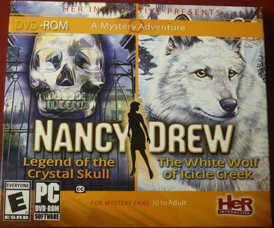 Video Game PC Nancy Drew #16 17 Legend of Crystal Skull White Wolf Icicle Creek