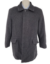 Banana Republic Wool Cashmere Coat Mens M Gray Topcoat Overcoat Jacket