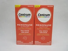 2 Pack Centrum Menopause Support (30 Tablets Each) Clear Mind Calm Mood Exp 3/26