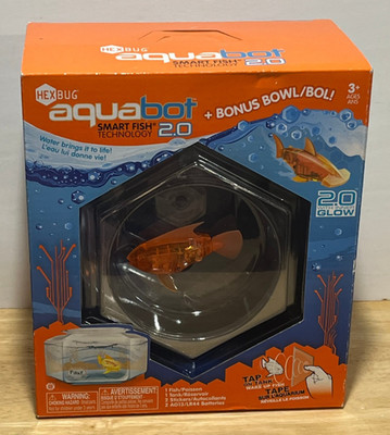 2014 Hexbug ~ Aquabot Smart Fish 2.0 w/ Inner Glow & Bonus Bowl ~ NIP SEALED