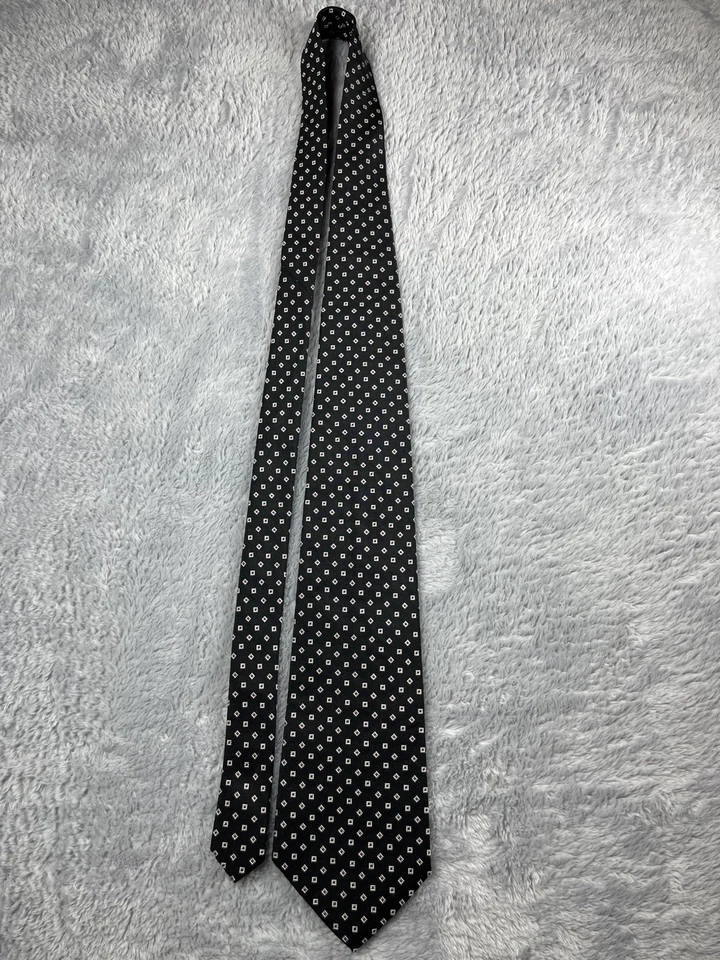 Corbata Ralph Lauren Negra Seda Repp Geométrica Micro Cuadros Rojo Blanco Lunares 4 57 EE. UU. Foto 4 de 4