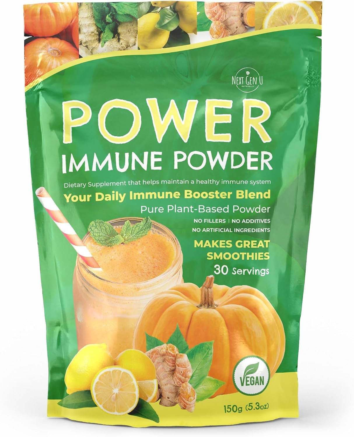 Immune Support Supplement Powder 150g Vegan Superfood Booster for Adults
