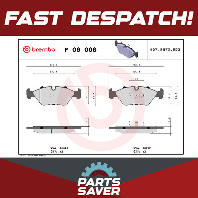 Brake Pads Set fits BMW M3 E30 2.3 Front 86 to 91 Brembo 34111153203 34111153910